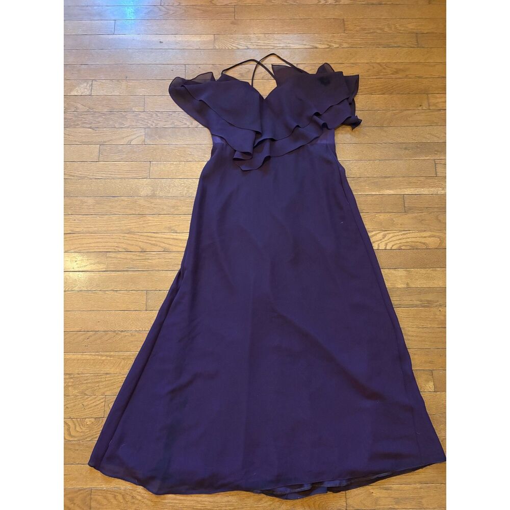 Sorella Vita Purple Ruffle Spaghetti Strap Maxi Dress